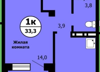 Продам однокомнатную квартиру, 33.3 м2, Красноярский край, улица Лесников, 41Б