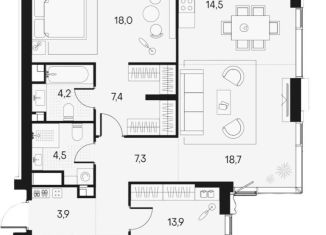 Продаю 3-комнатную квартиру, 97.7 м2, Москва, район Покровское-Стрешнево