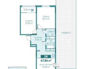 Продается двухкомнатная квартира, 90.2 м2, Тюменская область, улица Павла Никольского, 4