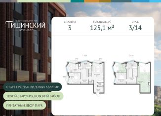 3-ком. квартира на продажу, 125.1 м2, Москва, Электрический переулок, 1кД, ЦАО