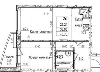 Продам 2-ком. квартиру, 40.7 м2, Новосибирск, метро Красный проспект, улица Дуси Ковальчук, 242