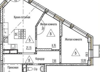 Продаю 2-комнатную квартиру, 56.1 м2, Воронеж, Железнодорожный район, набережная Чуева, 7