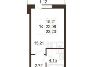 Квартира на продажу студия, 23.2 м2, Гатчина, улица Хохлова, 16