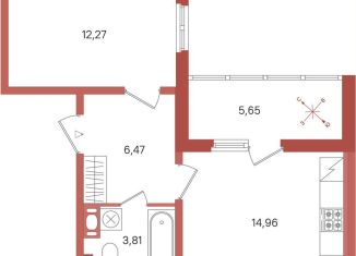 Продаю однокомнатную квартиру, 40.3 м2, Ленинградская область