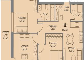 Продам 3-комнатную квартиру, 89.6 м2, Москва, улица Лобачевского, 124к3А, улица Лобачевского