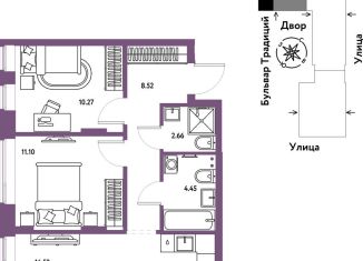 Продам трехкомнатную квартиру, 53.5 м2, Тюмень