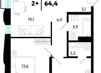 Продажа 2-комнатной квартиры, 64.5 м2, Тюмень