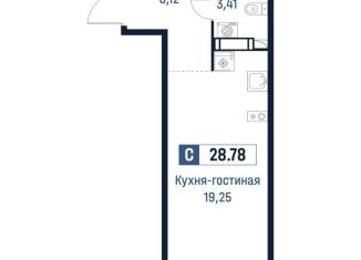 Продам квартиру студию, 28.8 м2, Ленинградская область