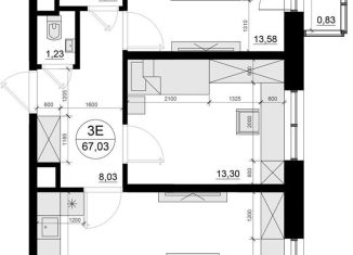 Продам 2-ком. квартиру, 67 м2, дачный посёлок Лесной Городок