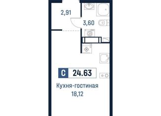 Продам квартиру студию, 24.6 м2, Ленинградская область