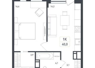 Продается 1-ком. квартира, 40 м2, Московская область, жилой квартал Новая Щербинка, 18