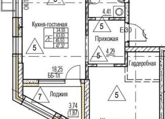 Продажа однокомнатной квартиры, 45.5 м2, Воронежская область, набережная Чуева, 7