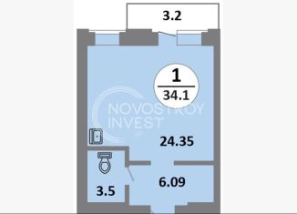 Продаю квартиру студию, 34.1 м2, Красноярский край, Соколовская улица, 52