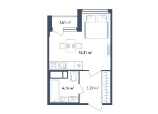 Продаю квартиру студию, 25.6 м2, поселок Мещерино