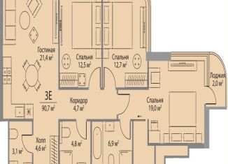 Продам 3-комнатную квартиру, 90.7 м2, Москва, метро Мичуринский проспект, улица Лобачевского, 124к3А