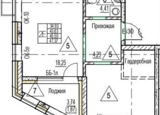 Продажа однокомнатной квартиры, 45.5 м2, Воронеж, Железнодорожный район, набережная Чуева, 7