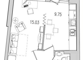 Продам 1-ком. квартиру, 41.5 м2, Санкт-Петербург, метро Парнас, улица Кустодиева, 5к1