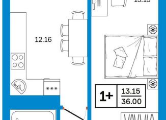 Продается 1-комнатная квартира, 36 м2, Уфа, Некрасовский переулок, 38, Кировский район