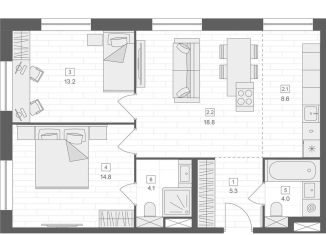 Продается 2-комнатная квартира, 68.8 м2, Москва, Верхняя Красносельская улица, 19с2, Верхняя Красносельская улица