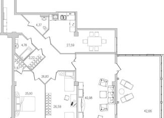 3-ком. квартира на продажу, 160 м2, Санкт-Петербург, Московский район, Московский проспект, 183-185Ак7Б