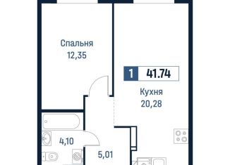 Продаю однокомнатную квартиру, 41.7 м2, Ленинградская область