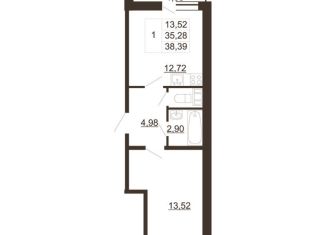 Продаю 1-комнатную квартиру, 38.4 м2, Ленинградская область, улица Хохлова, 16