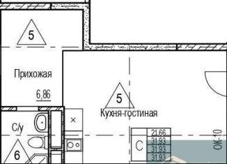 Квартира на продажу студия, 31.9 м2, Воронеж, Железнодорожный район, набережная Чуева, 7