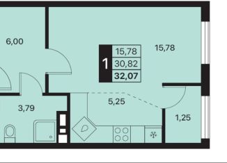 Продам квартиру студию, 32.1 м2, Крым