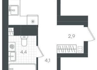 Продается однокомнатная квартира, 46.9 м2, Тюмень, улица Василия Малкова, 9