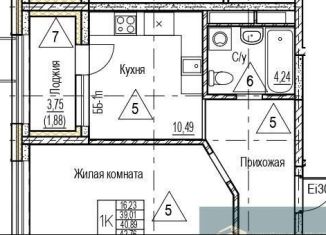 Продаю 1-ком. квартиру, 40.9 м2, Воронежская область, набережная Чуева, 7