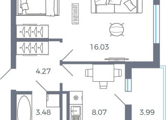 Продажа 1-комнатной квартиры, 33.9 м2, село Николаевка