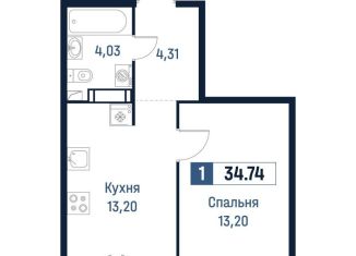 Продажа 1-ком. квартиры, 34.7 м2, Ленинградская область