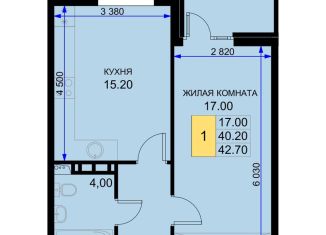 Продается однокомнатная квартира, 42.7 м2, Краснодарский край, Казачья улица, 6к1