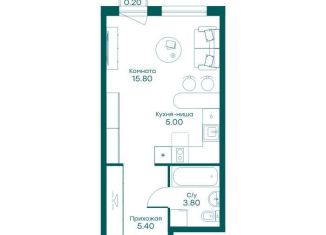 Продаю квартиру студию, 30.2 м2, село Перхушково, микрорайон Равновесие, 7