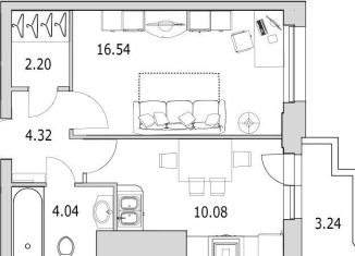 Однокомнатная квартира на продажу, 40.4 м2, Санкт-Петербург, улица Кустодиева, 7к1