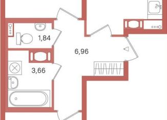 2-комнатная квартира на продажу, 52.3 м2, Ленинградская область