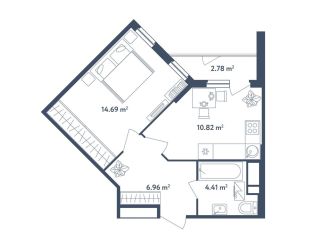 Продается однокомнатная квартира, 38.3 м2, поселок Мещерино