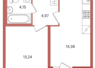 Продам 1-комнатную квартиру, 38.4 м2, Ленинградская область