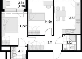 Продажа 2-ком. квартиры, 59.5 м2, Санкт-Петербург, муниципальный округ Морской