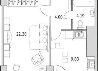 Продам 1-ком. квартиру, 43.6 м2, Санкт-Петербург, улица Кустодиева, 7к1