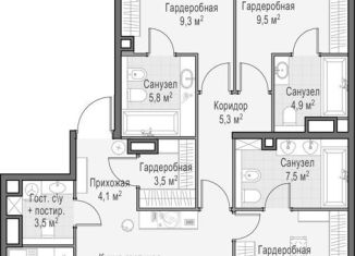 Продажа трехкомнатной квартиры, 164.9 м2, Москва, метро Улица 1905 года