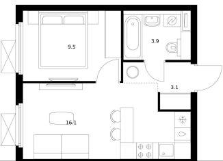 Продается 1-ком. квартира, 32.6 м2, Московская область