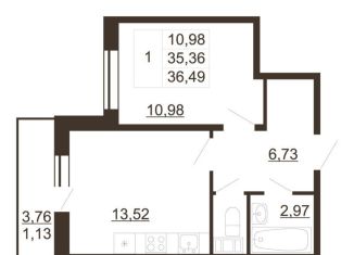 Продается 1-комнатная квартира, 36.5 м2, Ленинградская область, улица Хохлова, 16