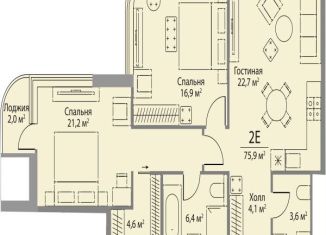 Продается двухкомнатная квартира, 75.9 м2, Москва, район Раменки, улица Лобачевского, 124к3А