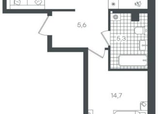 Продаю однокомнатную квартиру, 52.9 м2, Тюмень