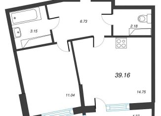 Продам 1-комнатную квартиру, 42.2 м2, Мурино