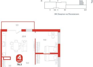 Продажа четырехкомнатной квартиры, 78.3 м2, Тюменская область, улица Сергея Джанбровского, 19к1