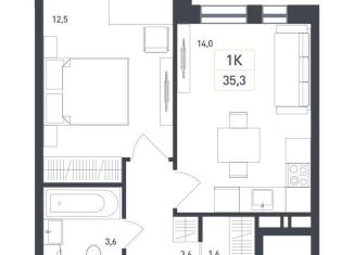 Продаю 1-ком. квартиру, 35.3 м2, Московская область, жилой квартал Новая Щербинка, 18