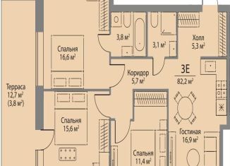 Продам 3-ком. квартиру, 82.2 м2, Москва, район Раменки, улица Лобачевского, 124к3А