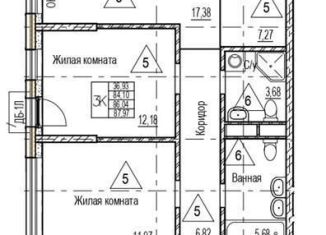 3-комнатная квартира на продажу, 86 м2, Воронежская область, набережная Чуева, 7